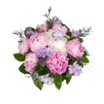 buchet-bujori-roz-hortensie-alba-frezie-mov-floral-studio-iasi