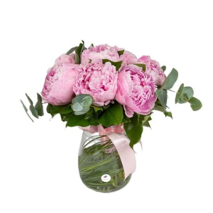 buchet-bujori-roz-si-eucalipt-floral-studio-iasi