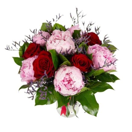 buchet-bujori-roz-si-trandafiri-rosii-floral-studio-iasi