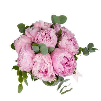 buchet-de-bujori-roz-si-eucalipt-floral-studio-iasi