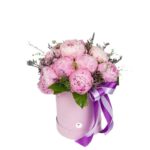 cutie-catifea-bujori-roz-limonium-si-lipidium-floral-studio-iasi
