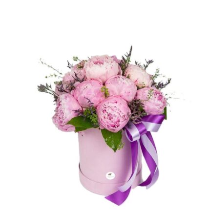 cutie-catifea-bujori-roz-limonium-si-lipidium-floral-studio-iasi