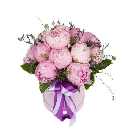 cutie-catifea-roz-bujori-roz-limonium-si-lipidium-floral-studio-iasi