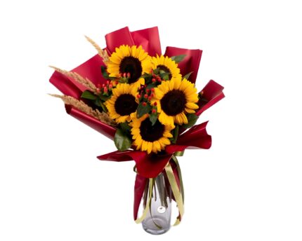 buchet-de-vara-floarea-soarelui-pampas-hypericum-floral-studio-iasi
