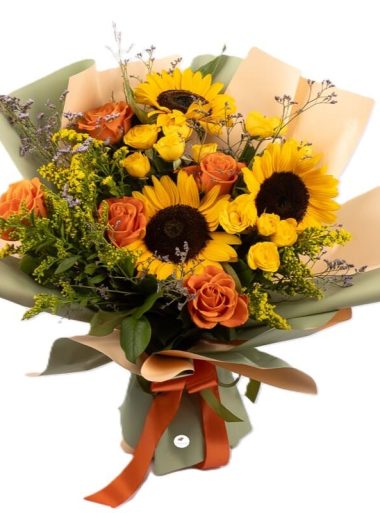 buchet-zi-de-vara-floarea-soarelui-trandafiri-portocalii-solidago-floral-studio-iasi