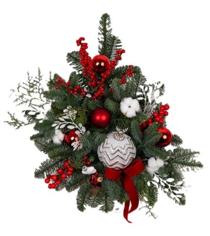 aranjament-craciun-cu-bumbac-si-ilex-floral-studio-iasi