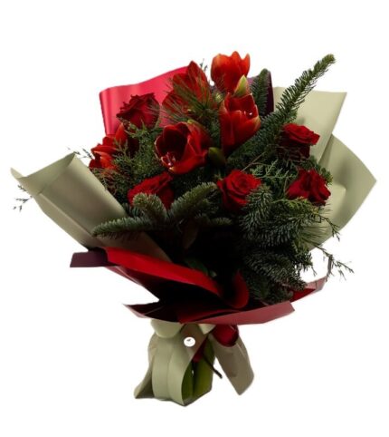 buchet-amaryllis-si-trandafiri-rosii-floral-studioi-iasi