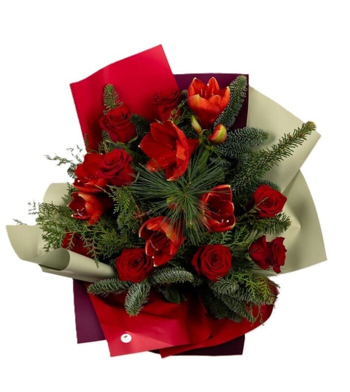 buchet-cu-amaryllis-si-trandafiri-rosii-floral-studioi-iasi