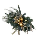 Aranjament auriu cu brad natural și lumânări - imagine 2