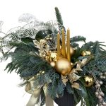 Aranjament auriu cu brad natural și lumânări - imagine 3