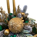 Aranjament în cutie catifea cu brad artificial și lumânări - imagine 3