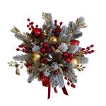 Aranjament în lădiță lemn cu brad artificial și accesoriu cerb - imagine 2