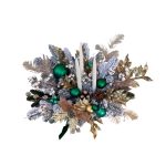 Aranjament în vas elegant cu brad artificial și euphorbia verde-auriu - imagine 2