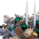 Aranjament în vas elegant cu brad artificial și euphorbia verde-auriu - imagine 3