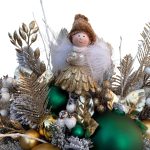 Aranjament în vas elegant cu brad artificial și zână - imagine 3