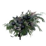 Aranjament în vas negru cu brad natural și accesoriu cerb - imagine 2