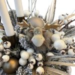 Aranjament silver în vas ceramic cu brad artificial și lumânări - imagine 3