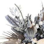 Aranjament silver în vas elegant cu brad artificial și accesorii Crăciun - imagine 3