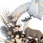 Coroniță cu brad artificial și blăniță albă - imagine 2