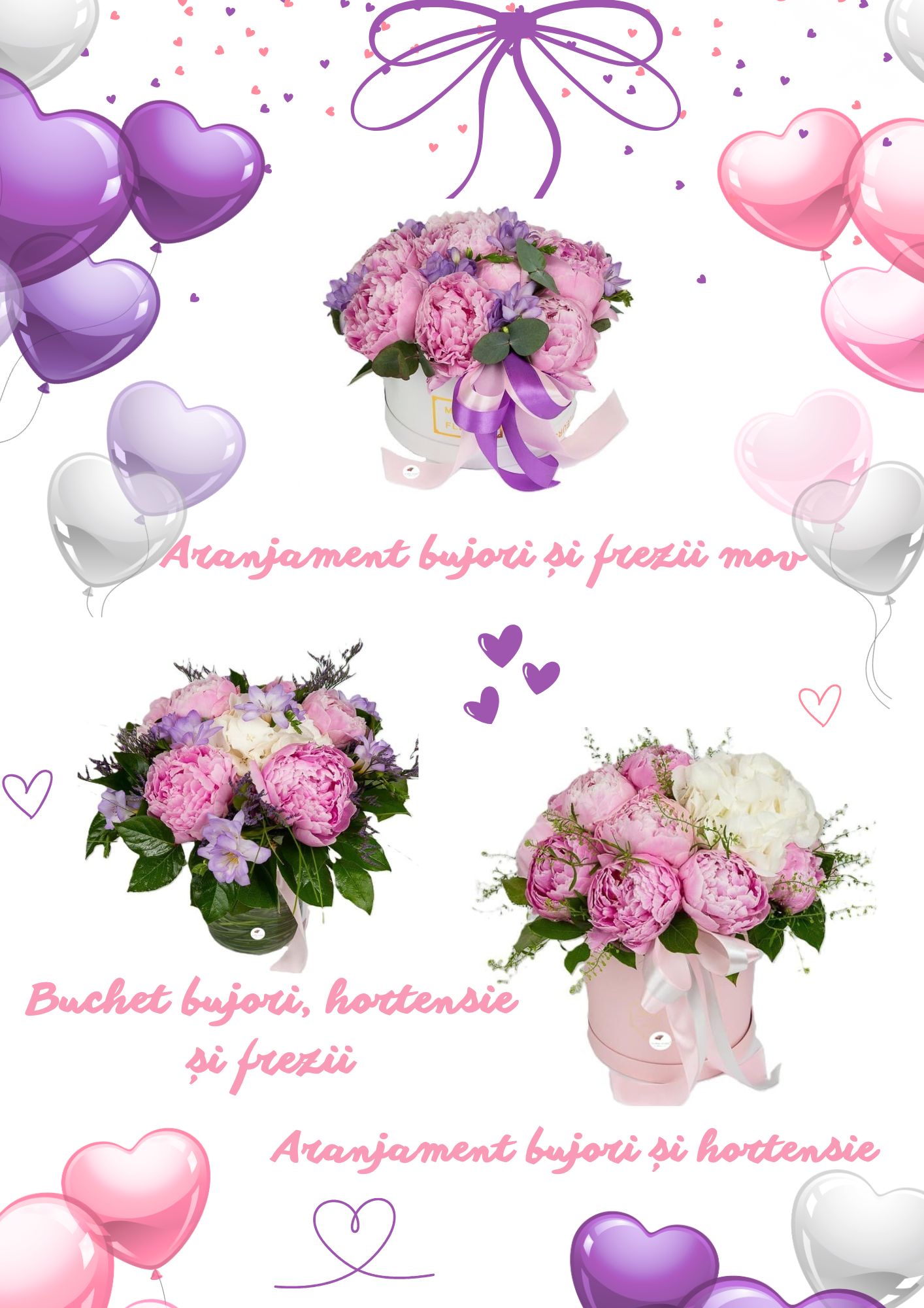 Aranjament floral cu hortensii - Colecția de Vară