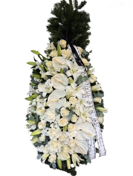 Coroană funerară White Memory - Floral Studio Iași