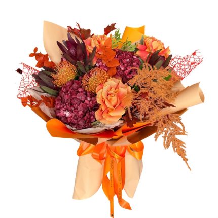 Flori de sezon - Buchet October Flame, Colecția de toamnă Iași
